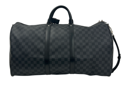 Keepall 55, 1.800&euro;, Bolso, Gris/Negro, Canvas - General, Vista frontal